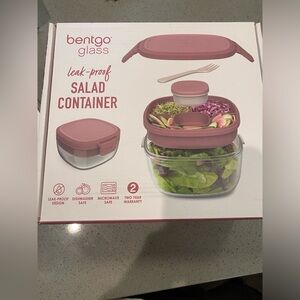 Glass Salad Container - Rose